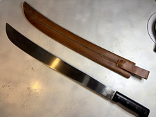 Vintage Legitimus Collins & Co. No 128 Machete & Leather Sheath - 22
