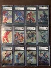 1995 Fleer Marvel Metal Complete 18 Gold Blaster Set Auto By Darick Robertson picture