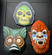 Signed Fan Art mounted wood Skeletor, Merman Beastman print set of 3  picture