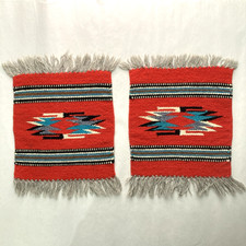 Vintage Two CHIMAYO Small Hand Woven Wool Mats 10
