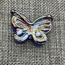 Festive Treasures Black Butterfly Magnet Mini Glass Tiny Collectible Figurine picture