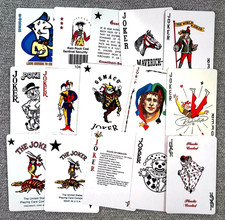Joker Playing Card Lot 15x Mixed Vintage Poker Jokers Casino Ads Art Game Cards picture