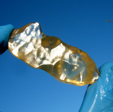 Libyan Desert Glass Meteorite Tektite impact specimen( 183 crt) Flat Yellow Gem picture