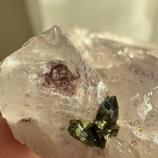 Natural Garden Quartz w/ Epidote Pyramid Inclusion Cluster Raw Mineral Healing picture