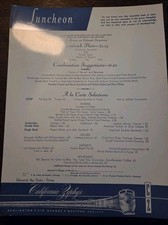May 1961 California Zephyr Railroad Luncheon Menu No. 3-6 picture