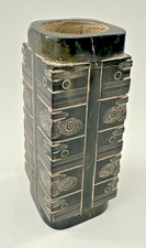 Carved Stone Chinese Cong Form Sculpture 8