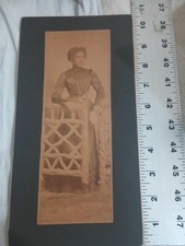 Black Americana Elongated Promenade 1880s-1890s Woman in Dress Portrait Studio picture