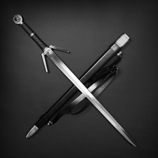 Otakumod One Hand Silver Sword Medieval Knight Sword w/Scabbard for Collections picture