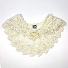 VTG The Lady Ashley Collection Lace Bertha Collar Capelet Ivory Roses Victorian picture