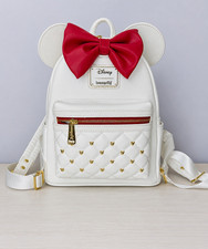 Loungefly Disney Minnie Mouse Mini Backpack - White/Red with Red Bow picture