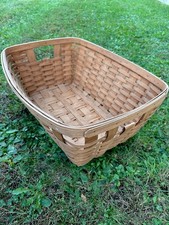 Vintage 1991 Longaberger Large Wash Basket 20” wide x 9”h Signed No Protector picture
