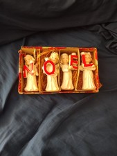 Vintage 1950s RELCO NOEL Christmas Angels Figurine Candle Holder Porcelain JAPAN picture