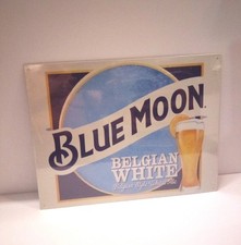 Blue Moon Belgian White Tin Metal Sign 12.5