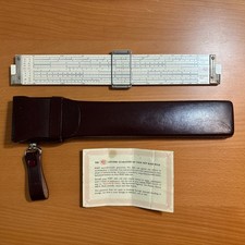 Vintage May 1971 VE POST VERSALOG 1460 Hemmi Bamboo Slide Rule Case And Insert picture