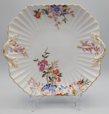 Spode Chelsea Garden Cake Plate Mustard Trim ca 10 1/2