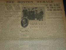 1909 SEPT 16 THE BOSTON HERALD - TAFT FINDS BALLINGER FREE FROM BLAME - BH 197 picture
