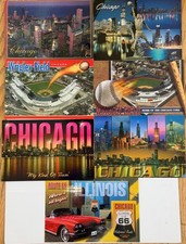 Chicago Illinois Postcards Lot Set 7 New 4 x 6 Cubs Jordan Route 66 Wrigley picture