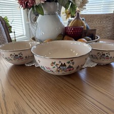 Vtg 80s International China Heartland 7774 Enamel Nesting Mixing Bowls Set of 3 picture