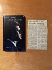 JFK Words To Remember 1967 Hallmark Book & 1975 Chappaquiddick News Ephemera picture