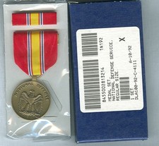 NATIONAL DEFENSE SERVICE MEDAL & RIBBON BAR in Original GI Issue Box - Full Size picture