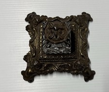 H. L. Judd Manufacturing Co.  Owl Inkstand, Glass Insert Inkwell & Owl Lid #4477 picture