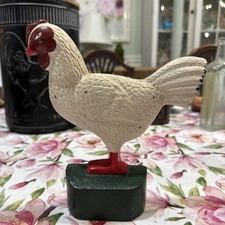 Vintage Cast Iron Rooster Door Stop 8 1/2