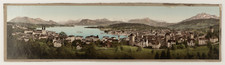 P.Z. Photochrom Zurich, Lake Lucerne. Lucerne and the Alps.   photochrom picture