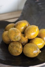 Kalalou A5611 Set/12 Hand Carved Wooden Lemons, Yellow picture