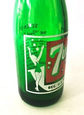 Vintage 1950's 7 UP Bubble Girl Bottle In Nice Shape picture