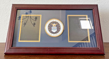USAF Air Force Photo Display Frame Military Medallion Double 4x6 Veteran Gift picture