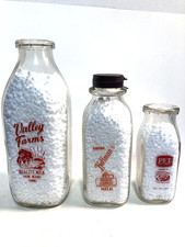 Cloverland Dairy, Mid Valley Dairy, Evans Dairy, Milk Bottles, cow, quart. pint picture