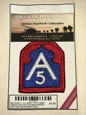 FIFTH U.S. ARMY / U.S. ARMY NORTH / Military Sew-on Unit Patch - Merrowed Edge picture