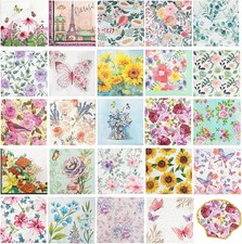 24 Styles Vintage Floral Napkins for Crafting, 24 Pack Decoupage Napkins picture
