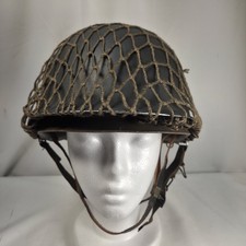 VTG 1971 Austrian M1 Complete Combat Helmet Set U-SCH 71 Shell Liner Camo Net picture