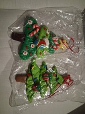 Set 2 Kurt Adler Clay Dough Christmas Tree Ornaments 5” New picture