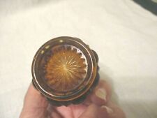 Boyd Glass Beaded Oval Panel Amber Toothpick Holder picture