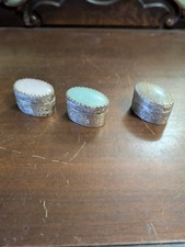 Lot Of 3 Vintage Silver And Stone Pill Or Trinket Boxes picture