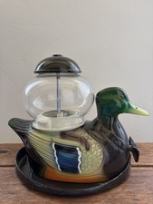 ​Vtg Carousel Industries Mallard Duck Gumball Machine Bank Glass Globe Works picture