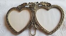 VTG Matson Vanity Gold Flower Double Heart Picture Frame Excellent F1780 picture