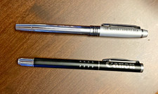 LEEDS Pens 2pc Brass & Metal Matte Black Chrome Swag Logos Refillable - Boxed picture