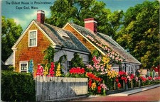 Cape Cod MA Oldest House in Provincetown Postcard used (13596) picture