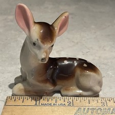 Vintage Porcelain 3” Deer Fawn Figurine Made In Japan Reindeer Decor picture