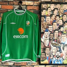 Ireland National Team Long Sleeve Soccer Jersey Umbro 2002 World Cup From Japan picture