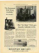 1929 Sullivan Air Lift Ad: Amarillo, Texas Water Well in Palo Duro Canyon - Pic picture