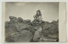 RPPC Man & Children In The Desert West of Delta Utah Postcard ca 1915 E/VF picture