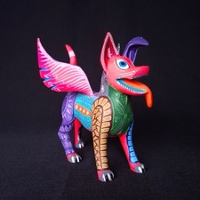 BEAUTIFUL OAXACAN WOOD CARVING DANTE FROM COCO ALEBRIJE. MEXICAN FOLK ART. picture