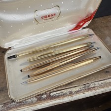 Lot of 5 CROSS Gold Filled Pens Vintage picture