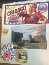 LOT- Ed Debevic's Chicago Restaurant, Postcard, Matches, Magnet, Cap & Photo￼ picture
