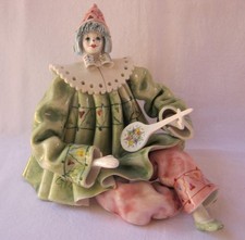 Exquisite Authentic Porcelain Pierrot Clown Mandolin Italy Gumps San Francisco picture