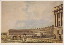 The Royal Crescent Bath 4x6 Exterior 1769 View Horse-Drawn Carriages Postcard picture